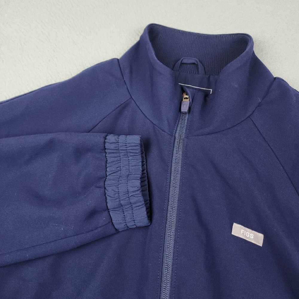 FIGS Sydney Scrub Jacket Womens Medium Blue Track Full Zip Medical Nurse